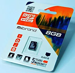 Карта пам'яті Mibrand microSDHC 8GB Class 10 (MICDHC10/8GB)