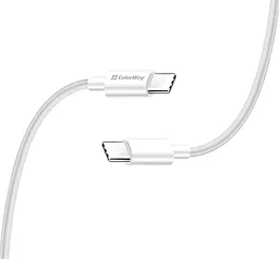 USB PD Кабель ColorWay 100W 5A USB Type-C - Type-C Cable White (CW-CBPDCC058-WT) - мініатюра 4