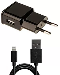 Сетевое зарядное устройство Grand-X 1a home charger + Lightning cable black (CH765LTB)