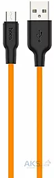 Кабель USB Hoco X21 Plus Silicone 2M micro USB Cable Orange