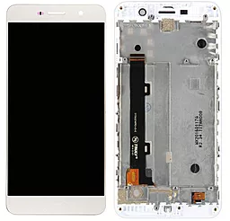 Дисплей Huawei Y6 Pro 2015, Enjoy 5, Honor 4C Pro, Honor Play 5X с тачскрином и рамкой, оригинал, White