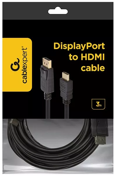 Видеокабель DisplayPort > HDMI 3M (CC-DP-HDMI-3M) Cablexpert - фото 4