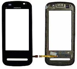Сенсор (тачскрин) Nokia C6-00 with frame (original) Black - фото Сенсор (тачскрин) Nokia C6-00 with frame (original) Black
