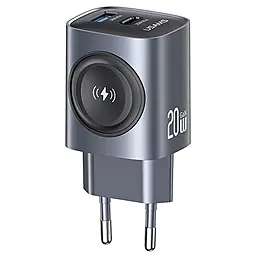 Сетевое, Беспроводное (индукционное) зарядное устройство Usams US-CC293 T67 20w PD USB-C/USB-A ports + iWatch charger tarnish - фото Сетевое, Беспроводное (индукционное) зарядное устройство Usams US-CC293 T67 20w PD USB-C/USB-A ports + iWatch charger tarnish