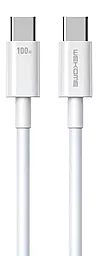Кабель WK USB Type-C - Type-C 100w 5a 1м PD cable White (WDC-182) - фото Кабель WK USB Type-C - Type-C 100w 5a 1м PD cable White (WDC-182)