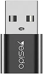 Адаптер-переходник Yesido GS09 M-F USB-A 2.0 -> USB Type-C Black - фото Адаптер-переходник Yesido GS09 M-F USB-A 2.0 -> USB Type-C Black
