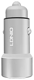 Автомобильное зарядное устройство LDNio Car Charger C302 3.6A 2 USB с кабелем micro USB Silver (DL-C302)