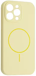 {"ru": "Чехол", "uk": "Чохол"} Silicone Case Full Camera Fine Ring MagSafe для Apple iPhone 12 Pro Max  Melow Yellow