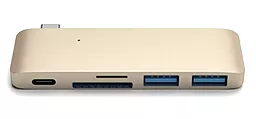 Кардридер Satechi USB-C/Card Reader/USB 3.0x2 Gold (ST-TCUPG) - миниатюра 4