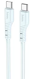 Кабель Hoco X97 Crystal Silicone USB Type-C - Type-C 60w 3a 1м PD cable Blue - фото Кабель Hoco X97 Crystal Silicone USB Type-C - Type-C 60w 3a 1м PD cable Blue