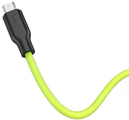 Кабель Hoco x21 Plus Fluorescent USB-A - micro USB 12w 2.4a 1м cable Green - мініатюра 2