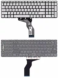 Клавіатура для ноутбуку HP 15-BS 15-BW 15-BR 15-RA 15-RB 17-AK 17-BS 15-CC 15-CD 15-CK 15-BP 250 G6 255 G6 256 G6 258 G6 без рамки з підсвічуванням Silver
