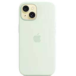 Чехол Silicone Case Full with MagSafe and SplashScreen для Apple iPhone 15 Soft Mint - фото Чехол Silicone Case Full with MagSafe and SplashScreen для Apple iPhone 15 Soft Mint