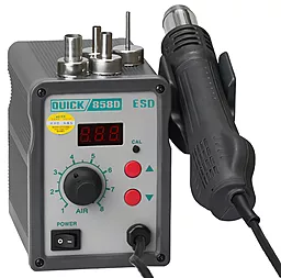 Паяльная станция одноканальная, термовоздушная Quick 858D (фен, 700Вт, 100°C - 500°C)