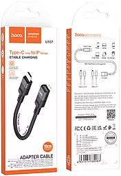 Адаптер-переходник Hoco U107 M/F Lightning -> USB Type-C Black - миниатюра 9