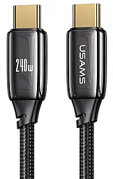 Кабель Usams U82 Zinc Alloy USB Type-C - Type-C 240w 5a 2м PD cable Black (US-SJ581) - фото Кабель Usams U82 Zinc Alloy USB Type-C - Type-C 240w 5a 2м PD cable Black (US-SJ581)