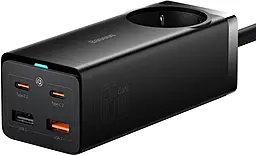 Мережевий зарядний пристрій Baseus Pro 65w GaN3 PD/QC4.0 2xUSB-C/2xUSB-A ports + USB-C to USB-C 100w cable black (PSZM000901) - фото Мережевий зарядний пристрій Baseus Pro 65w GaN3 PD/QC4.0 2xUSB-C/2xUSB-A ports + USB-C to USB-C 100w cable black (PSZM000901)
