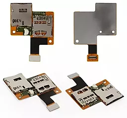 Шлейф HTC Desire 601 с коннектором SIM-карты и карты памяти Original