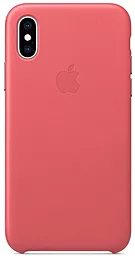 Чехол Apple Leather Case with MagSafe for iPhone X, iPhone XS Peony Pink