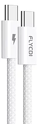 Кабель FLYCDI FLK006 USB Type-C - Type-C 25w 1м PD cable White - фото Кабель FLYCDI FLK006 USB Type-C - Type-C 25w 1м PD cable White