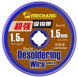 Лента-оплетка (для снятия припоя) Mechanic DW50 1515 1.5 мм / 1.5 м 10 шт в пластиковой емкости - фото Лента-оплетка (для снятия припоя) Mechanic DW50 1515 1.5 мм / 1.5 м 10 шт в пластиковой емкости
