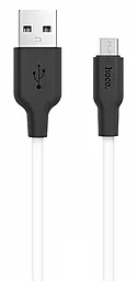 Кабель USB Hoco X21 Silicone micro USB Cable Black/White