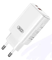 Сетевое зарядное устройство XO CE17 65w PD USB-C/USB-A ports fast charger white - фото Сетевое зарядное устройство XO CE17 65w PD USB-C/USB-A ports fast charger white