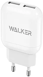 Сетевое зарядное устройство Walker WH-33 2.1a 2xUSB-A ports charger + USB-C cable white - миниатюра 4