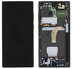 Дисплей Samsung Galaxy S22 Ultra S908 з тачскріном і рамкою, (OLED), Black