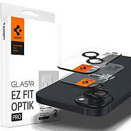 Захисне скло Spigen Optik Pro на камеру для Apple iPhone 15, iPhone 15 Plus (2 шт.) Black (AGL05213)