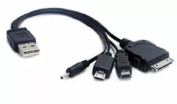 USB Кабель Cablexpert 4-in-1 micro USB/mini/Nokia/30 pin Apple cable black (A-USBTO15)
