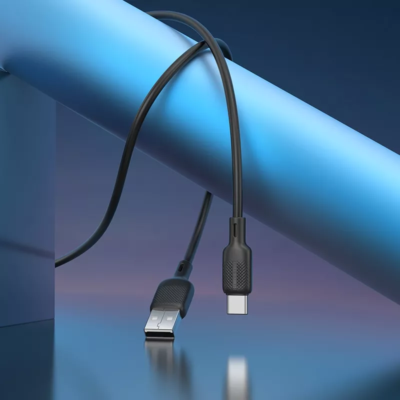 Кабель Borofone BX113 Silicone USB-A - Type-C 15w 3a 1м cable Black - фото 4
