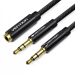 Аудио разветвитель Vention mini Jack 3.5mm 2xM/F 0.3 м cable black (BBLBY)