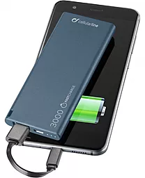 Повербанк CellularLine FreePower Slim 3000 Blue (FREEPSLIM3000B) - фото Повербанк CellularLine FreePower Slim 3000 Blue (FREEPSLIM3000B)