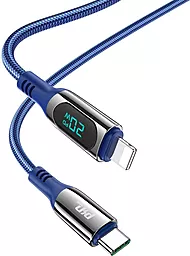 Кабель Hoco S51 Extreme Display USB Type-C - Lightning 20w 3a 1.2м PD сable Blue - фото Кабель Hoco S51 Extreme Display USB Type-C - Lightning 20w 3a 1.2м PD сable Blue
