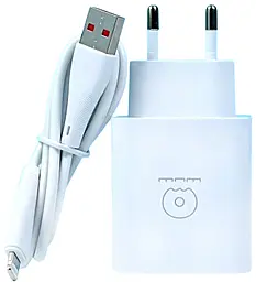 Мережевий зарядний пристрій WUW T95 18w QC3.0 USB-A home charger + Lightning cable white - фото Мережевий зарядний пристрій WUW T95 18w QC3.0 USB-A home charger + Lightning cable white