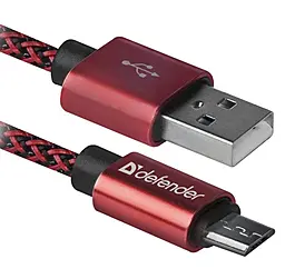 Кабель Defender USB08-03T USB-A - micro USB 2.1a 1м cable Red (87801)