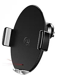 Держатель с автозажимом Usams US-CD64 Automatic Intelligent Wireless Charging Black - фото Держатель с автозажимом Usams US-CD64 Automatic Intelligent Wireless Charging Black