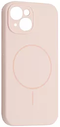 {"ru": "Чехол", "uk": "Чохол"} Silicone Case Full Camera Fine Ring MagSafe для Apple iPhone 15  Pink