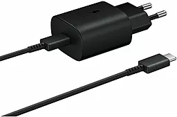 Сетевая быстрая зарядка для Samsung Travel Adapter 25W USB-C Port + USB-C-C Cable Black (EP-TA800/HC) - фото Сетевая быстрая зарядка для Samsung Travel Adapter 25W USB-C Port + USB-C-C Cable Black (EP-TA800/HC)