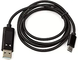 Кабель PowerPlant Display USB-A - Type-C 10w 1м cable Black (CA913176) - фото Кабель PowerPlant Display USB-A - Type-C 10w 1м cable Black (CA913176)