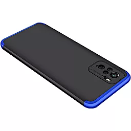 Чехол LikGus GKK 360 градусов (opp) для Xiaomi Redmi Note 10, Note 10s Черный / Синий