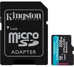 Карта памяти Kingston microSDXC Canvas Go! Plus 256GB UHS-I U3 V30 A2 Class 10 + SD-adapter (SDCG4/256GB) - фото Карта памяти Kingston microSDXC Canvas Go! Plus 256GB UHS-I U3 V30 A2 Class 10 + SD-adapter (SDCG4/256GB)