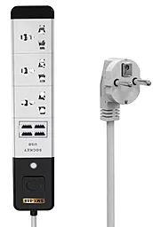 Мережевий фільтр (подовжувач) Senmaxu SMX-888 3 роз. 4 USB 1.5м Black/Grey
