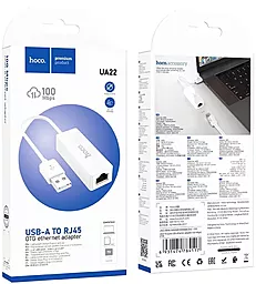 Сетевая карта Hoco UA22 Ethernet Adapter USB-A to RJ45 до 100 Мбит/c White - миниатюра 4