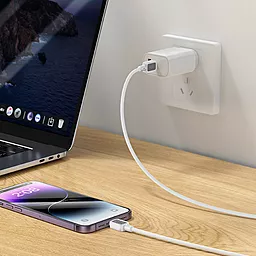 Кабель Hoco X108 Benefit USB Type-C - Lightning 27w 3a 1м PD сable White - миниатюра 4 Кабель Hoco X108 Benefit USB Type-C - Lightning 27w 3a 1м PD сable White - миниатюра 4