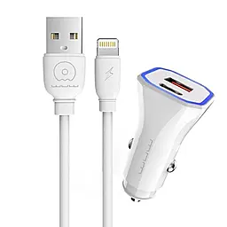 Автомобільний зарядний пристрій WUW T54 2.4a USB-C/USB-A ports charger + Lightning cable white - фото Автомобільний зарядний пристрій WUW T54 2.4a USB-C/USB-A ports charger + Lightning cable white