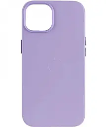 {"ru": "Чехол", "uk": "Чохол"} Leather Case with MagSafe для Apple iPhone 15 Plus  Elegant Purple