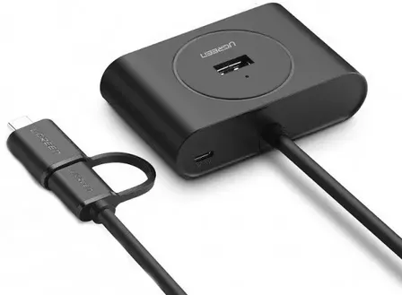 USB Type-C + USB-A хаб Ugreen CR113 black - фото 2