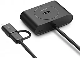 USB Type-C + USB-A хаб Ugreen CR113 black - мініатюра 2 USB Type-C + USB-A хаб Ugreen CR113 black - мініатюра 2